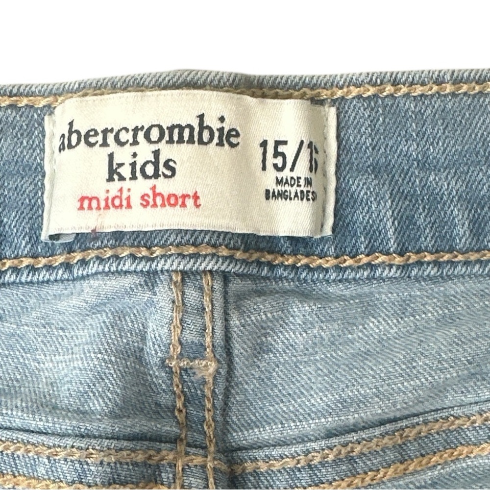 ABERCROMBIE KIDS | Rainbow Striped Midi Jean Shorts‎ - Picture 4 of 4